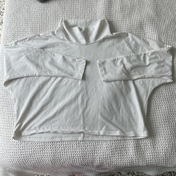 Aritzia - Wilfred Funnel Neck Shirt, White - Picture 2 of 3